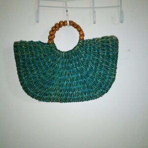 Dark aquamarine wrist hand purse